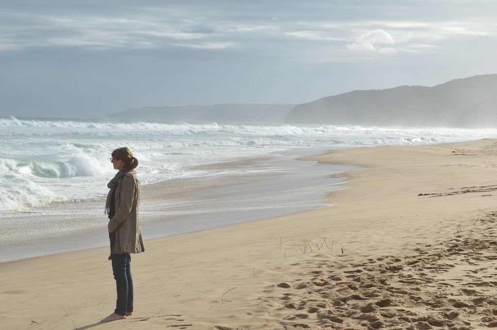 Kristie looking at the waves