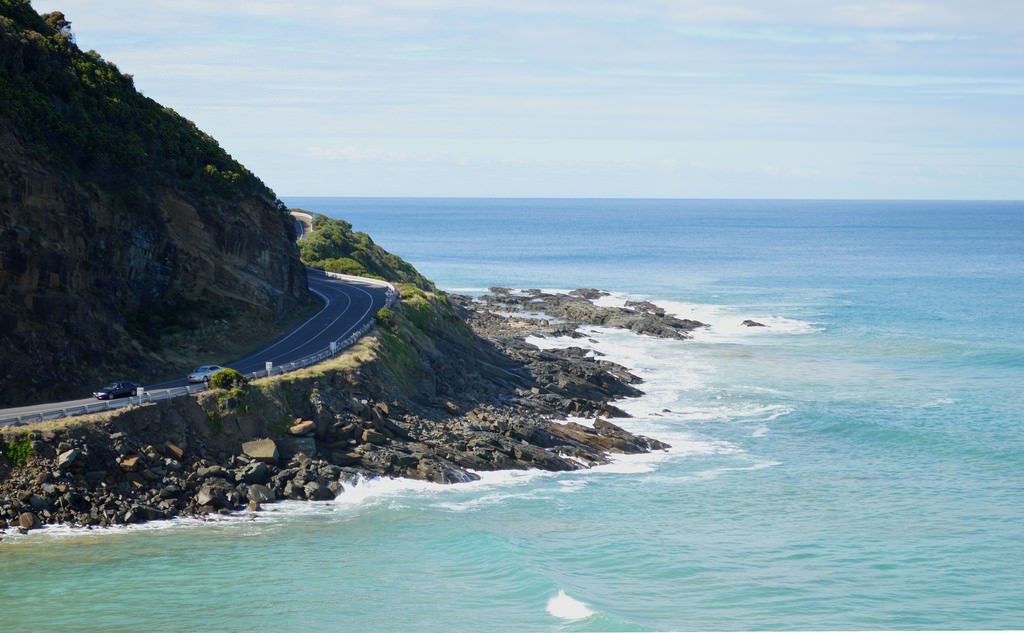 Road along beach