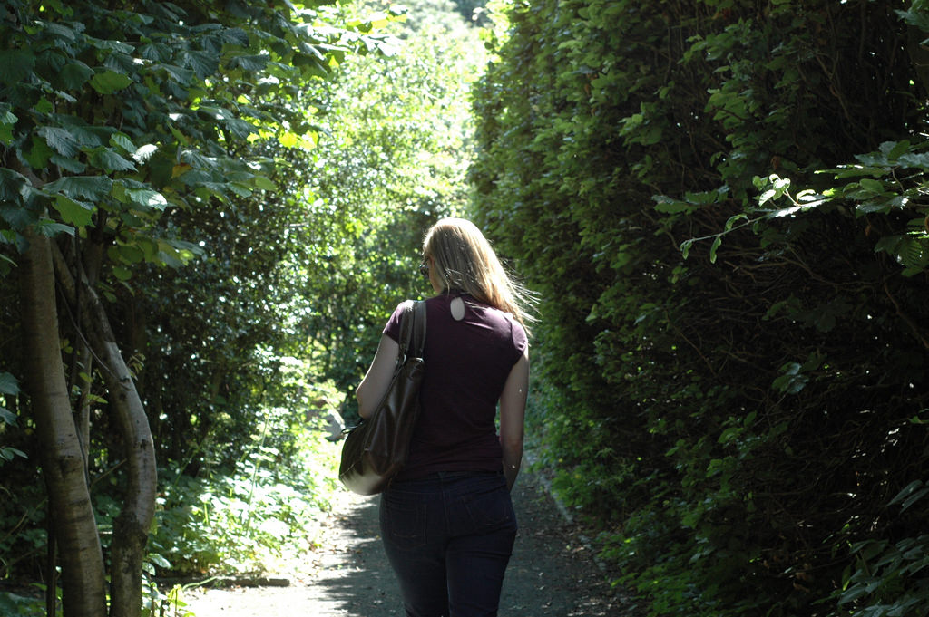 Walking in garden