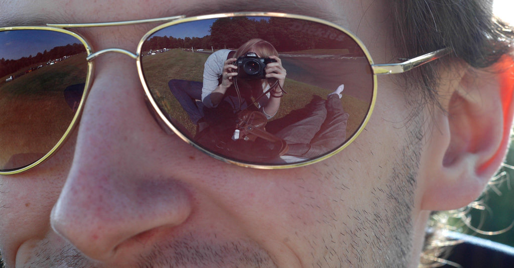 Sunglasses reflecting